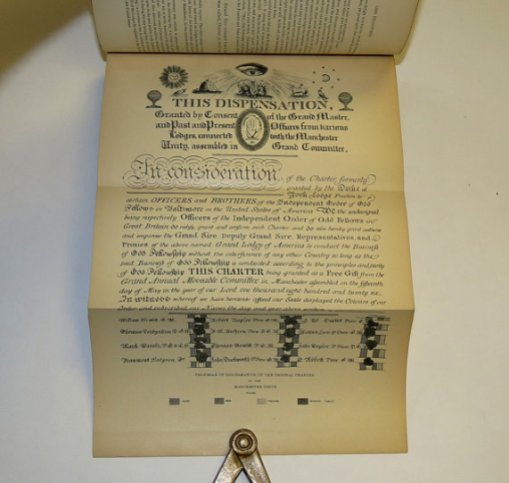 No three links on this facsimile of an early Lodge Charter